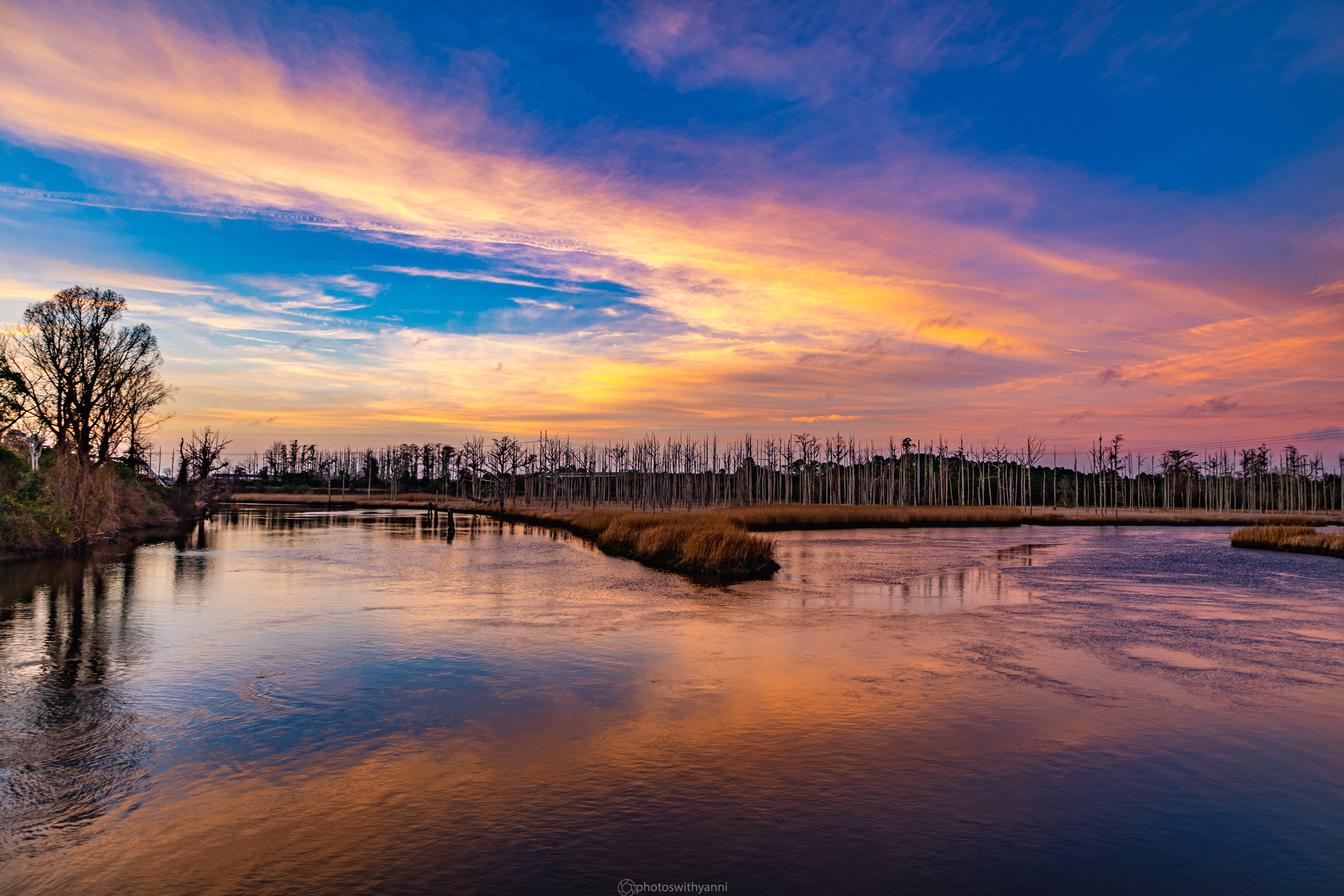 Coastal North Carolina marsh at sunset